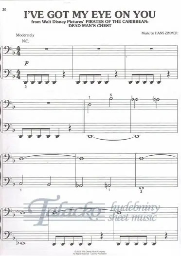 Pirates of the Caribbean (Big Note Piano) Zlevněný