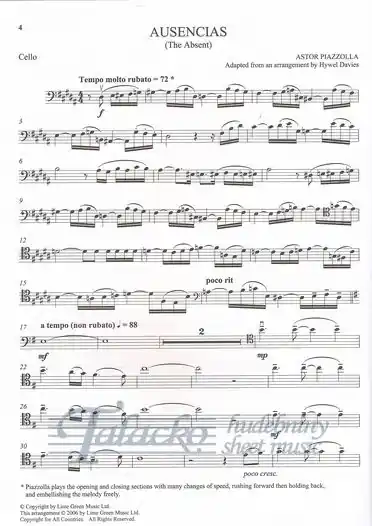 25 Piazzollas Tangos For Cello And Piano Aktuální