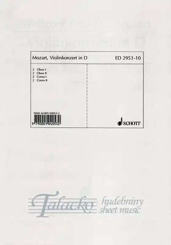 Kup Teď Concerto D Major KV Anh. 294a