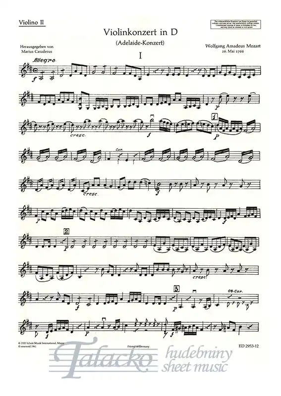 Violinkonzert in D Značkový