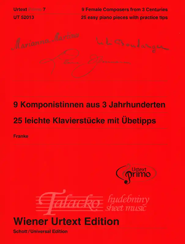 Akční Cena 9 Komponistinnen aus 3 Jahrhunderten 25 Leichte Klavierstücke
