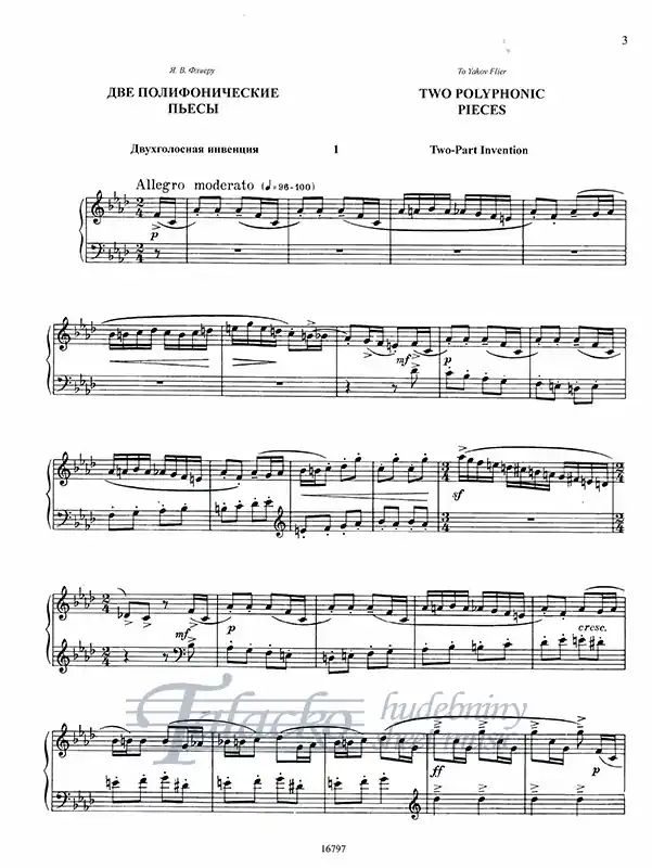 Nejlepší Volba Two Polyphonic Pieces. Two-Part Invention; Basso ostinato. For piano