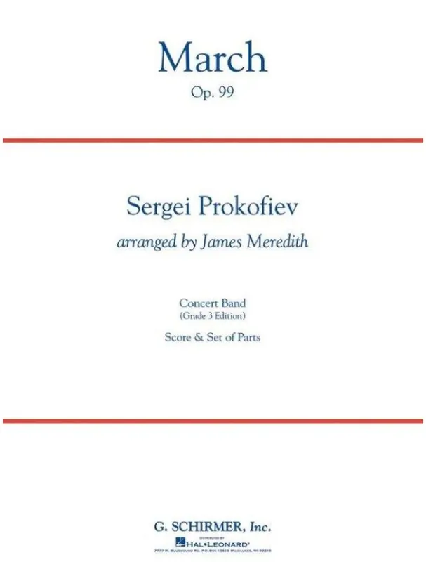 Levný Sergej Prokofjev March, Op. 99 (noty pro koncertní orchestr, party, partitura)