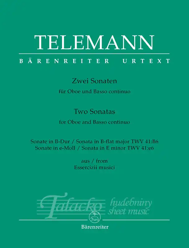 Two Sonatas for Oboe and Basso continuo TWV 41 B6, 41 e6 B-STOCK Horká Nabídka