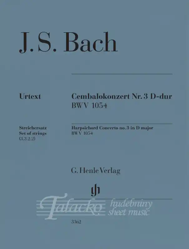 Tovární Cena Harpsichord Concerto no. 3 D major BWV 1054