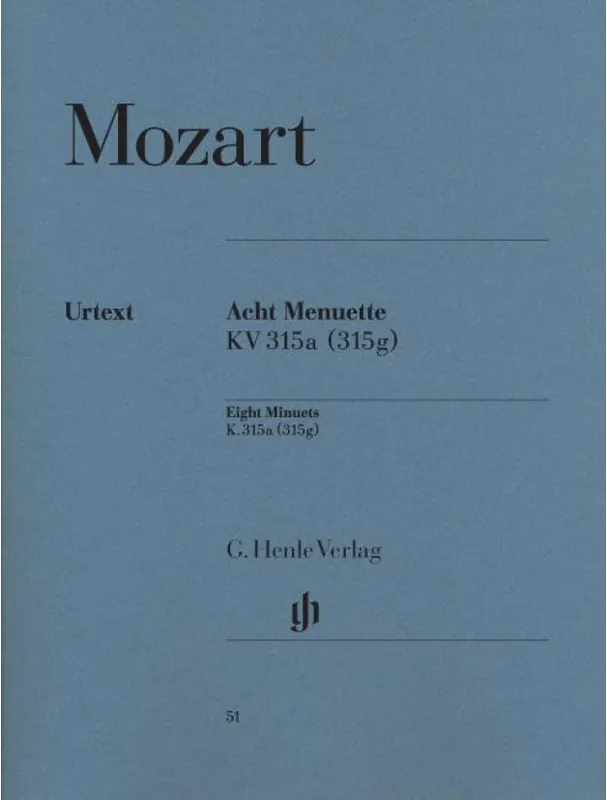 W. A. Mozart Eight Minuets KV 315a (noty na klavír) Odeslání Ihned
