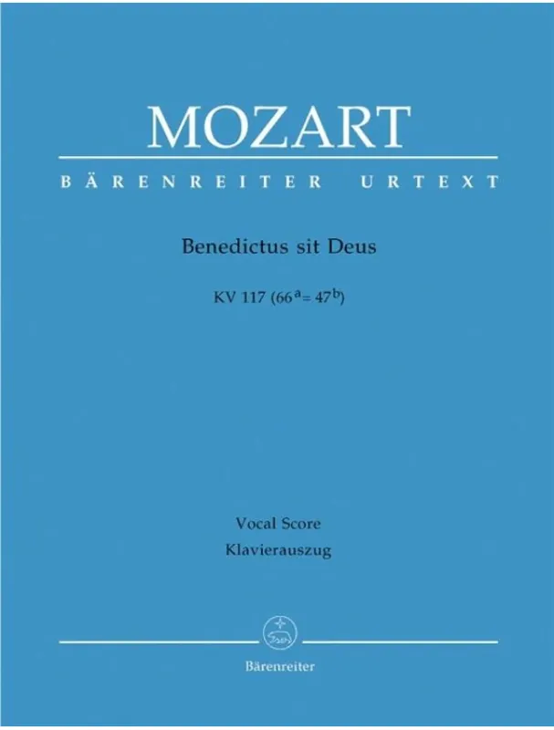 Sleva W.A. Mozart Benedictus sit Deus KV 117/66a=47b (noty na klavír, zpěv)