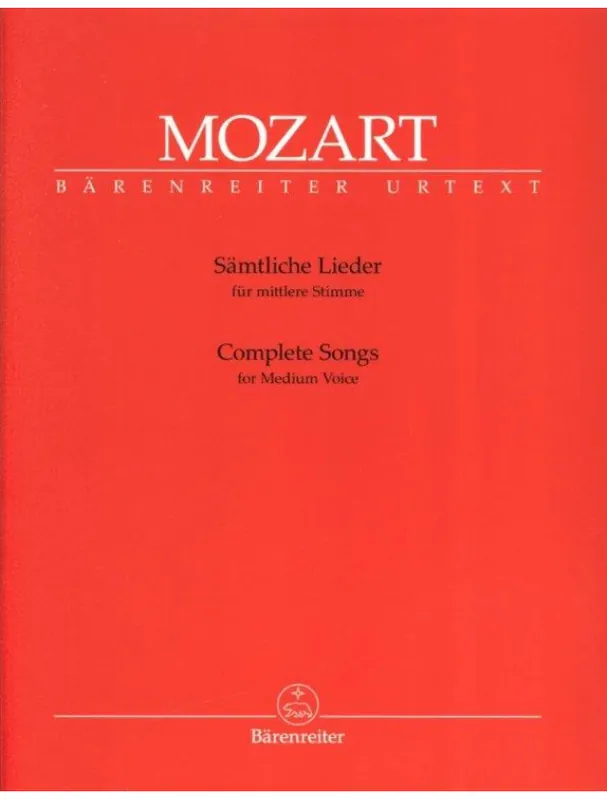 W.A. Mozart Complete Songs - Medium Voice (noty na klavír, zpěv) Cenová Bomba