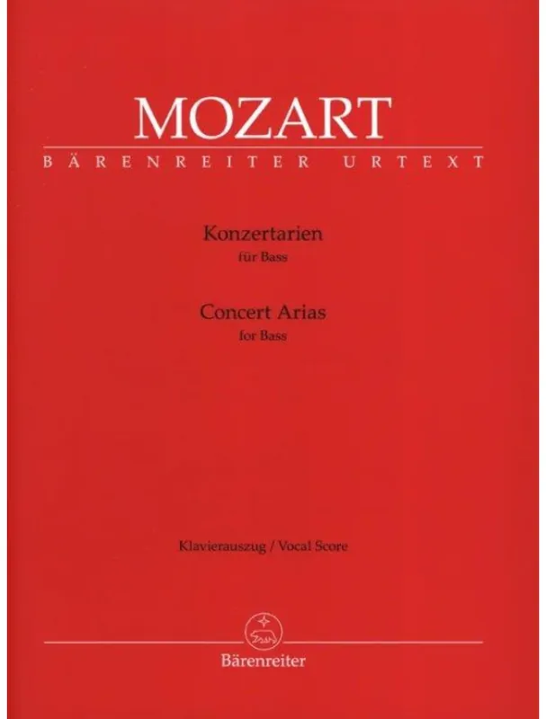 W.A. Mozart Concert Arias For Bass (noty na klavír, zpěv) Cenová Bomba