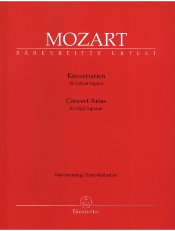 W.A. Mozart Concert Arias for High Soprano (noty na klavír, zpěv) Oblíbený