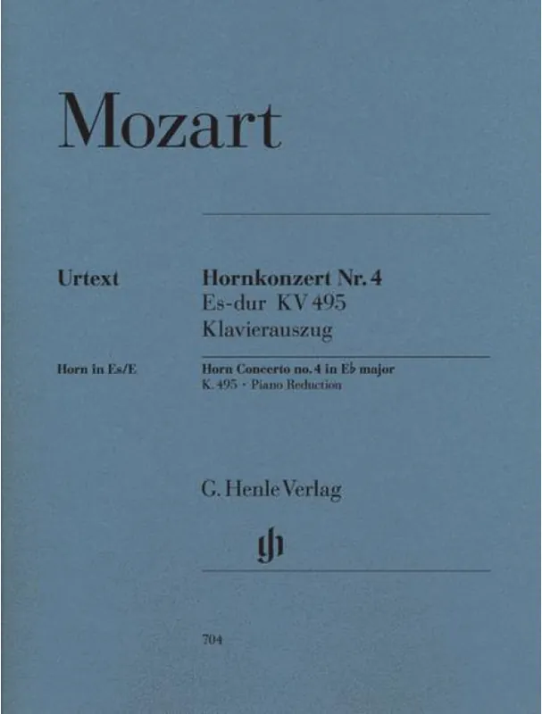 W.A. Mozart Concerto For Horn And Orchestra No. 4 Eb Major (noty na lesní roh, klavír) Přímo Od Výrobce