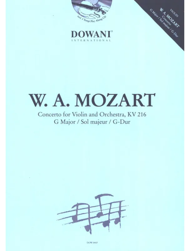 Nejlepší Volba W.A. Mozart Concerto G major KV 216 (noty na housle, klavír) (+audio)