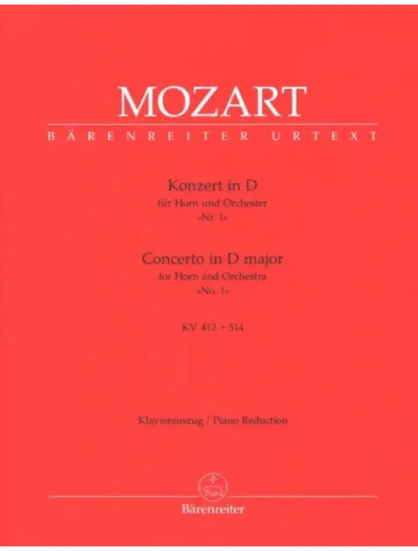Výhodná Nabídka W.A. Mozart Concerto in D major No. 1, KV 412+514 / 386b (noty na lesní roh, klavír)
