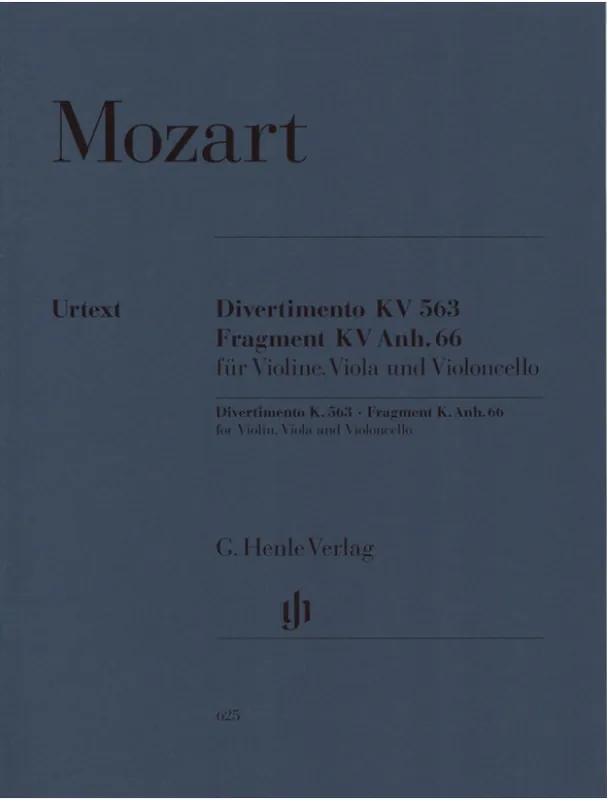W.A. Mozart Divertimento K. 563 / Fragment K. Anh. 66 (noty na housle, violu, violoncello) Časově Omezené