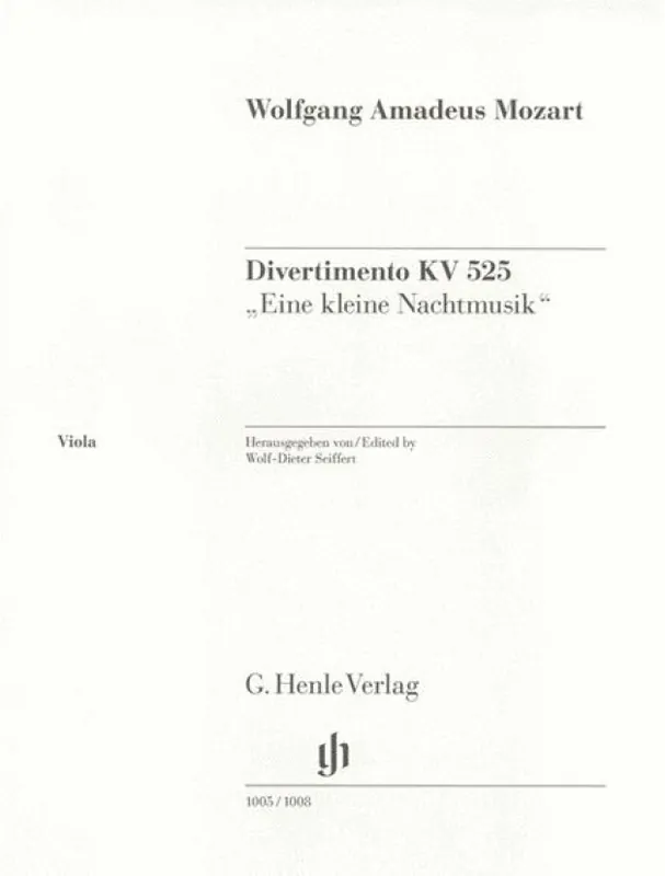 Poslední Šance W.A. Mozart Divertimento KV 525 "Eine kleine Nachtmusik" - Viola Part (noty na violu)