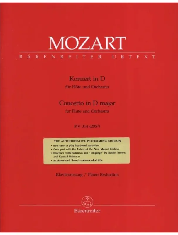 Akční Nabídka W.A. Mozart Flute Concerto In D K.314 (noty na příčnou flétnu, klavír)