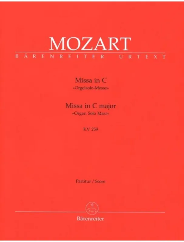 Koupit Online W.A. Mozart Missa In C Major K.259 - Orgelsolo–Messe (noty, partitura)