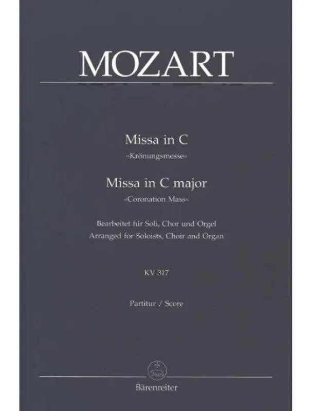 W.A. Mozart Missa in C major K.317 - SATB (noty na sborový zpěv, varhany) Dokud Zásoby Vydrží
