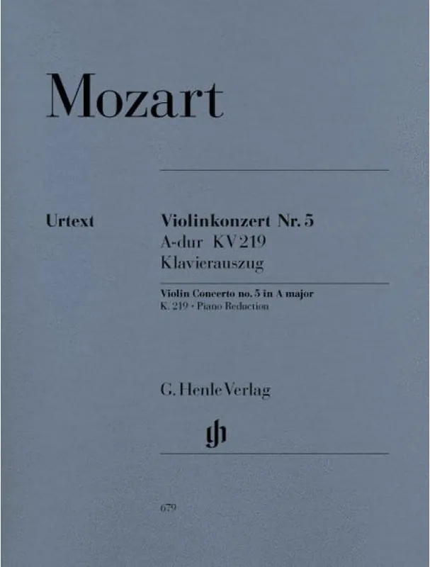 W.A. Mozart Violin Concerto no. 5 A major K. 219 (noty na housle, klavír) Autentický