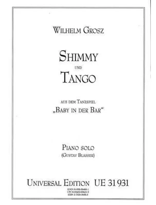 Wilhelm Grosz Shimmy & Tango (noty na klavír) Ověřený