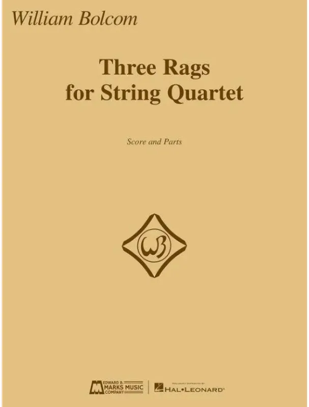 Poslední Šance William Bolcom 3 Rags for String Quartet (noty pro smyčcový kvartet, party, partitura)