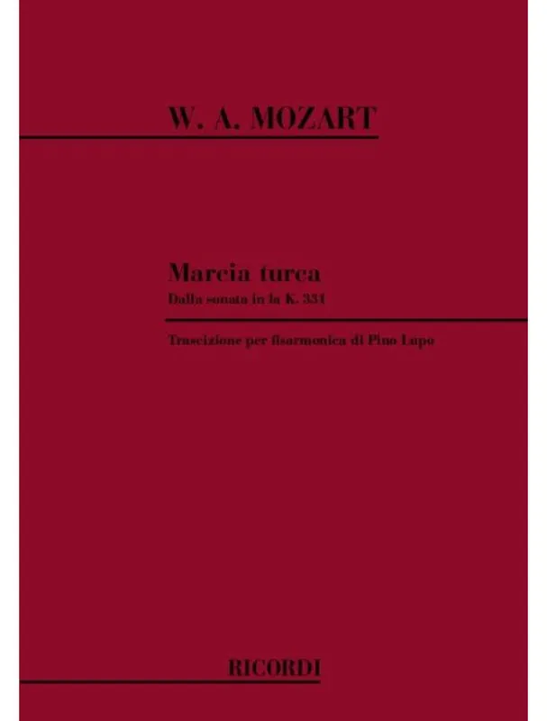 Přímo Od Výrobce Wolfgang Amadeus Mozart Marcia Turca (noty na akordeon)