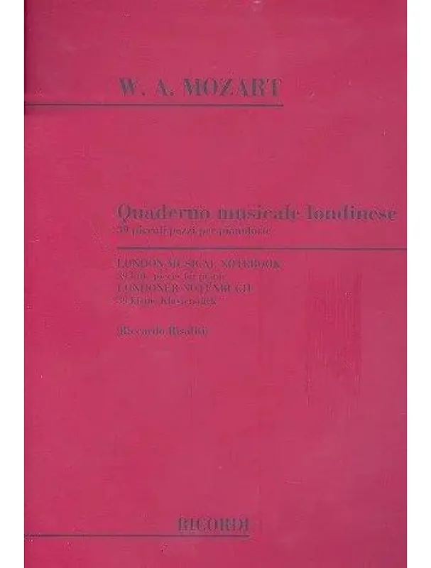 Hit Sezóny Wolfgang Amadeus Mozart Quaderno Musicale Londinese (noty na klavír)