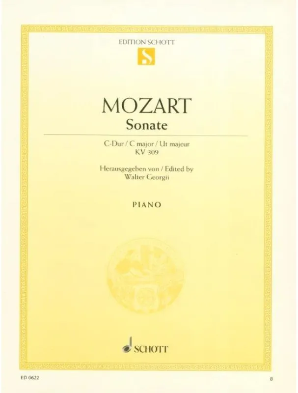Wolfgang Amadeus Mozart Sonate C-Dur KV 309 (noty na klavír) Zlevněný