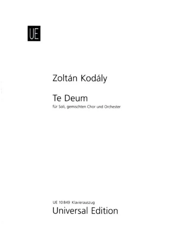 Výhodná Nabídka Zoltán Kodály Te Deum (noty na klavír, zpěv)