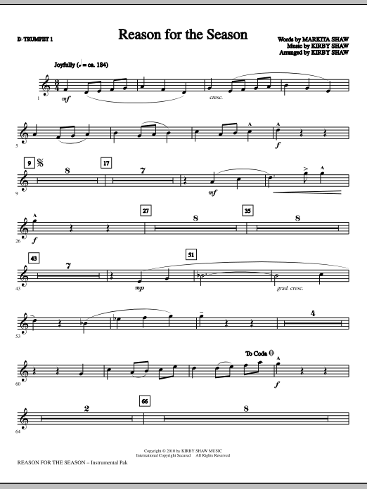 Kup Teď Reason For The Season - Bb Trumpet 1