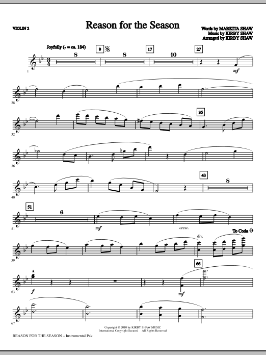 Reason For The Season - Violin 2 Omezená Nabídka