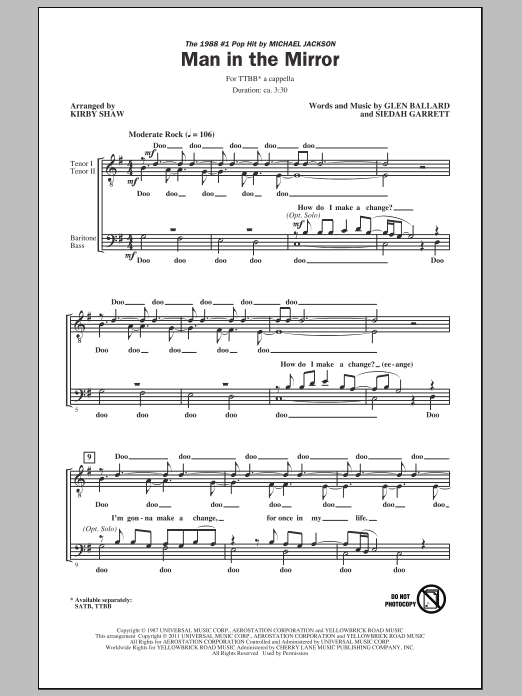 Nová Kolekce Man In The Mirror (arr. Kirby Shaw)