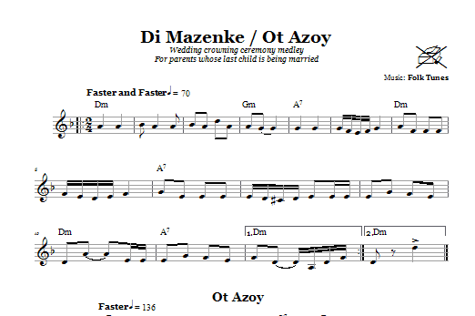 Originální Di Mazinke/Ot Azoy (Wedding Crowning Ceremony Medley)