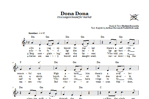 Novinka Dona Dona (On A Wagon Bound For Market)