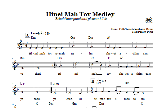 Hinei Mah Tov Medley (Behold How Good And Pleasant It Is) Nakupujte Hned
