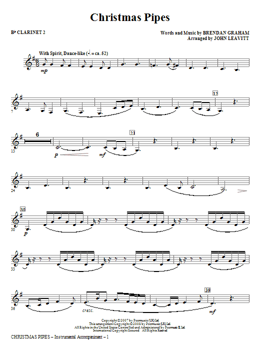 Christmas Pipes - Bb Clarinet 2 Sleva