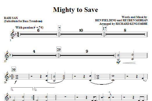 Tovární Cena Mighty To Save - Bari Sax (sub. Bass Trombone)