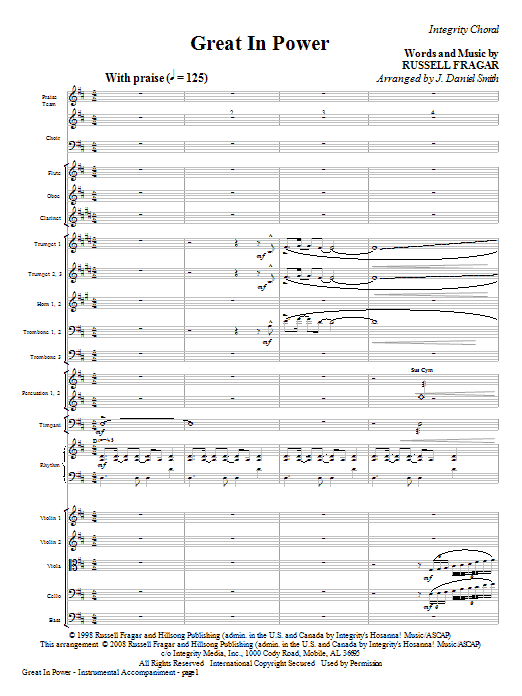 Great In Power - Full Score Vysoce Kvalitní