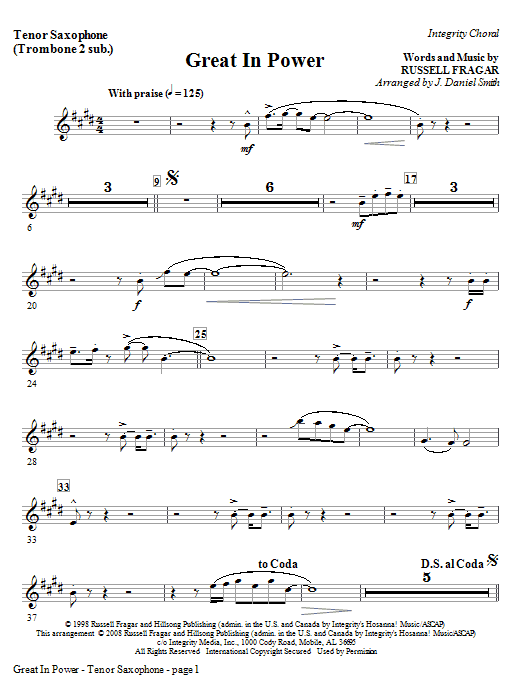 Great In Power - Tenor Sax (Trombone 2 sub) Speciální Cena