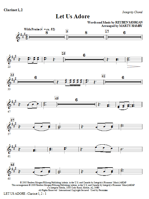 Finální Výprodej Let Us Adore - Bb Clarinet 1,2
