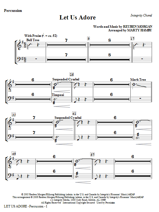 Let Us Adore - Percussion 1 & 2 Časově Omezené
