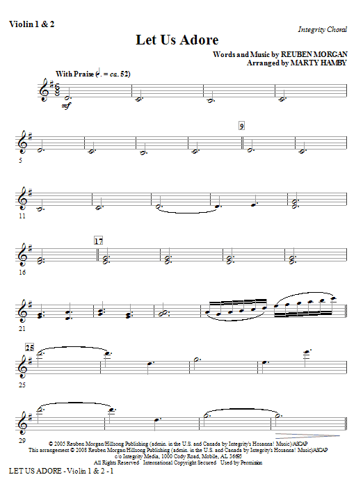 Let Us Adore - Violin 1 & 2 Top Prodej