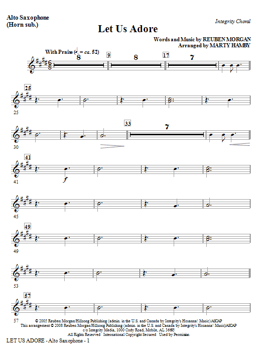 Kup Teď Let Us Adore - Alto Sax (Horn sub)