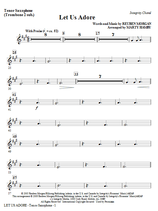 Let Us Adore - Tenor Sax (Trombone 2 sub) Víkendová Akce