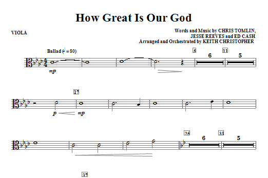 Rychlé Dodání How Great Is Our God - Viola