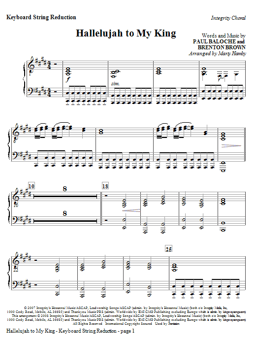 Hallelujah To My King - Keyboard String Reduction Nejlepší Cena