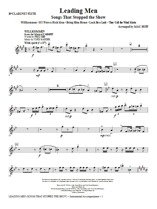 Objednat Nyní Leading Men Songs That Stopped The Show (Medley) - Clarinet/Flute