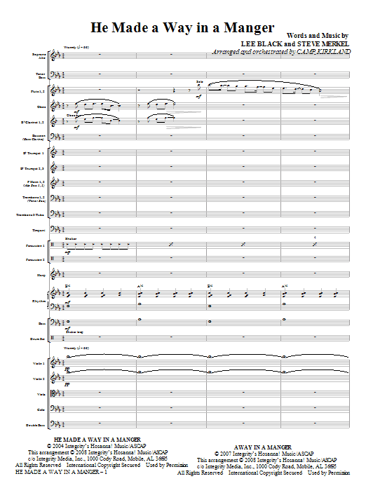Akční Nabídka He Made A Way In A Manger - Full Score