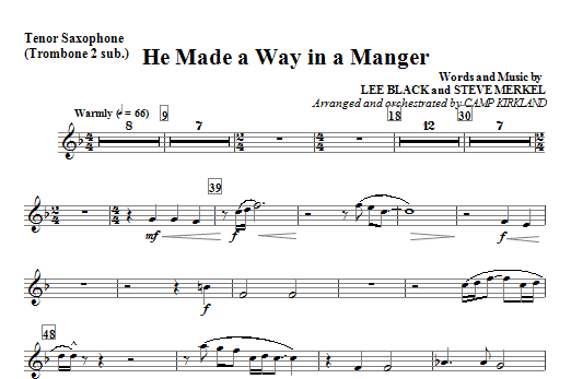 Nejprodávanější He Made A Way In A Manger - Tenor Sax