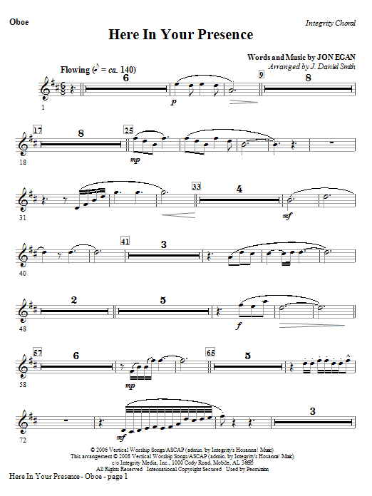 Sezónní Sleva Here In Your Presence - Oboe